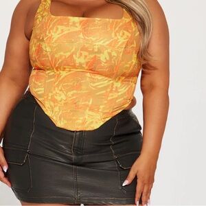 NWT Fashion Nova Sunny Side Satin Corset Top - Size 3X